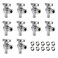 PURAGEIR 10 Pcs Quarter Turn 12 Inch Pex x 38 Inch Compression Angle Stop Valve 12Pex x 38 OD Compression Angle Shut Off Valve Solid Brass Chrome