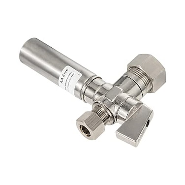 EFIELD 14 Turn Stop Straight Valve 12 Nominal 58 OD Compression x 38 OD With Stainless Steel Water Hammer Arrestor Chrome Plated BrassARSTRVLV002