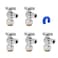 PURAGEIR Angle Stop Valve 5 Pack12 Ptc X 38 Compression Water Shut Off Valve12 Inch Pushfit X 38 Inch OD Compression Angle Shut Off Valve with Disconnect ClipPex CopperCpvcPERTBrass