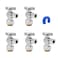 PURAGEIR Angle Stop Valve 5 Pack12 Ptc X 38 Compression Water Shut Off Valve12 Inch Pushfit X 38 Inch OD Compression Angle Shut Off Valve with Disconnect ClipPex CopperCpvcPERTBrass