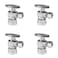 EFIELD Pack of 4 12 FIP Iron Pipe x 38 Compression Chrome 14Turn Angle Stop Water Shutoff Valve Chrome PlatedVALVE0544PCS