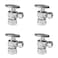 EFIELD Pack of 4 12 FIP Iron Pipe x 38 Compression Chrome 14Turn Angle Stop Water Shutoff Valve Chrome PlatedVALVE0544PCS