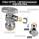PXZBLG 20pcs Stop Valves 12 38 Angle Stop Valve 12 PTC Input 38 OD Compression Output Push to Connect 14 Turn Chrome Plated Brass for Faucet Toilet Valves No Lead