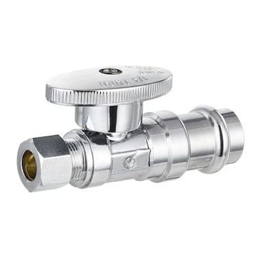 EFIELD Pack of 10 Stop Straight Valve 12 Copper Press x 38 OD Compression 14 Turn LF Brass Made Chrome PlatedVALVE397