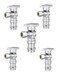EFIELD Pack of 5 Stop Angle Valve 12 Copper Press x 38 OD Compression 14 Turn LF Brass Made Chrome PlatedVALVE3935PCS
