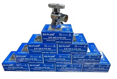 EZ-FLUID EZFLUID Heavy Duty Angle Stop Valve14 Turn Water Shut Off Valves 12 Nominal Compression x 38OD OutletMetal Handle Shutoff Valve 58OD Comp x 38 in OD Comp Angle Valve 10