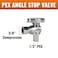 SUNGATOR 10Pack Angle Stop Valve 12 PEX x 38 OD Compression Quarter Turn Chrome Plated 12 inch Pex Shut Off Valves for Faucet and Toilet UPC
