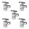 EFIELD 5Pack 12 FIP Iron Pipe x 38 Compression Chrome 14Turn Angle Stop Water Shutoff ValveVALVE0545PCS