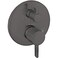 hansgrohe Ecostat Modern Pressure Balance Shower Valve Trim with Diverter in Brushed Black Chrome 04447340