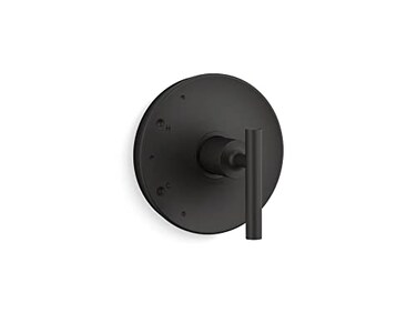 KOHLER KTS144234BL Purist RiteTemp Valve Trim with Lever Handle Faceplate with Handle Trim Only Valve Required Matte Black