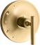 KOHLER KTS1442342MB Purist RiteTemp Valve Trim with Lever Handle Faceplate with Single Handle Vibrant Brushed Moderne Brass