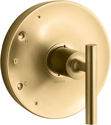 KOHLER KTS1442342MB Purist RiteTemp Valve Trim with Lever Handle Faceplate with Single Handle Vibrant Brushed Moderne Brass
