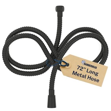 HammerHead Showers Solid Metal Shower Hose Attachment for Showerhead ExtraLong 72Inch Universal Replacement Hose for Hand held Shower Matte Black