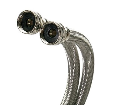 Fluidmaster B9WM48HE High Efficiency Washing Machine Connector Braided Stainless Steel 34 Hose Fitting x 34 Hose Fitting 4 Ft 48Inch Length