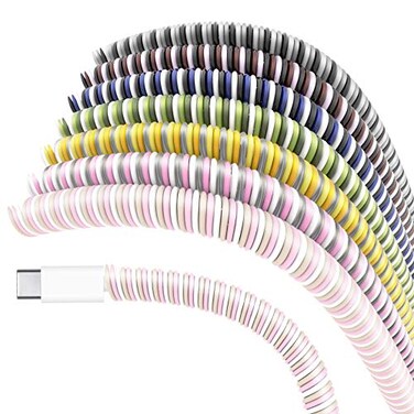 Rancco Spiral Cable Protector Headphone Cable Saver7 Pc Cable ProtectorWire RepairPet Chew CableHeadphone Saver Strain Relief Cord Sleeve for USB DataEarphone etc39ftpc