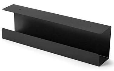 ZhiYo 165 Inch Sturdy Under Desk Cable Management Tray Metal Cable Tray Under Desk Black Table Management Basket Wire Hider 1 Pack