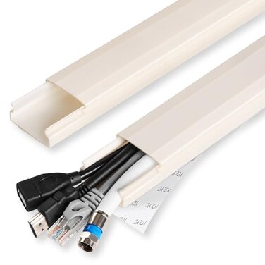 YCLYC TV Cable Hider 628in PVC Cord Hider Cable Management Wall Paintable Cable Concealer for Wall Mounted TV Cable Raceway Beige Wire Hider Wall Wire Covers for Cords 4 L157in W12in H059in