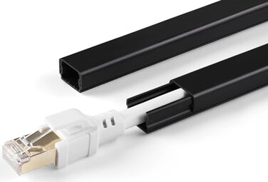ZhiYo Cord Hider for One Wire 102in Cable Hider Concealer Paintable Wall Wire Covers PVC Cable Management Raceway for A Thick Extension Cord W059 H04in Black