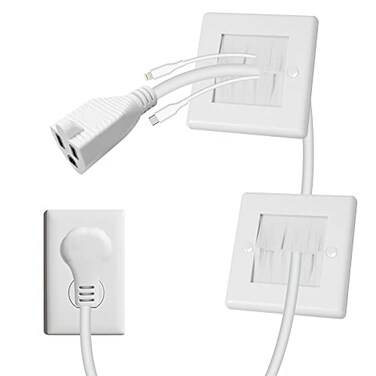 ChengFu in Wall Cable Management Kit TV Cord Hider for Wall Mounted TV Includes 6ft TV Cable Extension and 2 Pack Cable Management Kit Hides TV Wires Behind The Wall White 2 Pack