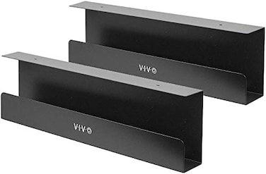VIVO Under Desk 17 inch Cable Management Trays Power Strip Holders Cord Organizers Wire Tamers for Office and Home Black 2 Pack DESKAC062C