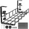 REFLYING 157 Under Desk Cable Management Tray No Drill Steel Cable Tray Organizers Wire Management Tray Cable Rack with Clamp Mount Metal Under Desk Tray with Wire and Cord Organizer Black 1 Pack