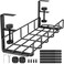REFLYING 157 Under Desk Cable Management Tray No Drill Steel Cable Tray Organizers Wire Management Tray Cable Rack with Clamp Mount Metal Under Desk Tray with Wire and Cord Organizer Black 1 Pack
