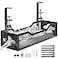 Litwaro Under Desk Cable Management Tray No Drill Metal Mesh Cable Management Under Desk with Clamp Mount 2 Hole Cable Tray with Wire Management and Cord Organizer for Home Office Standing Desk