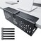 NODOCA No Drill Under Desk Cable Management Tray 14 Wire Management PunchFree Clamp on Metal Cable Tray Wire Organizer Under Desk Under Desk Basket for Office and Home Black