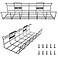 COYACOOL Under Desk Cable Management 2 Pack Cord Organizer Metal Wire Cable Management Tray for Office Studio and Home Super Sturdy Under Table Cable Management Black Cable Organizer