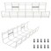 COYACOOL Under Desk Cable Tray 2 Pack Cable Raceway for Wire Management Metal Wire Organizer for Office Studio and Home Super Sturdy Cord Organizer for Desk White Cable Management Under Desks