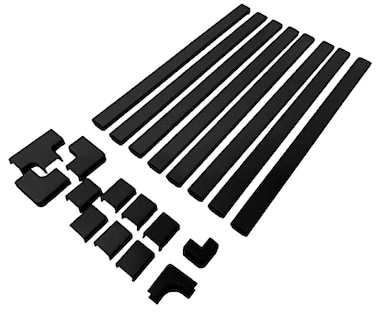 Wiremold Legrand C210SBK Cordmate II 128 Inch 20 Piece Cord Cover Kit Organizer for Wall Holds Up to 3 Cords or Cables Sustainable Packaging Black 1 Pack