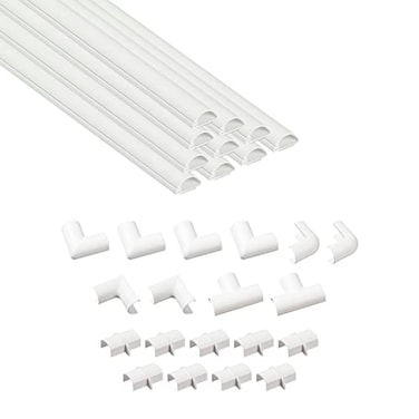 D-Line DLine Half Round Cord Hider Patented Cable Cover Hide TV Wall Mount Wires Raceway for Cords Decorative Wire Covers Paintable Adhesive Cable Concealer 10x 078in W x 039in H x 157in L White