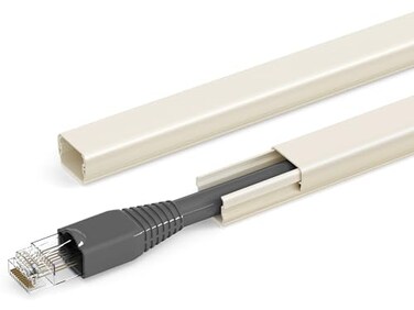 ZhiYo Cord Hider for One Wire 102in Cable Hider Concealer Paintable Wall Wire Covers PVC Cable Management Raceway for A Thick Extension Cord W059 H04in Beige