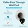 matterform Cable Pass Through Wall Port Fits Cable Sizes up to 3Prong Plug Compatible with 3 58 5 14 Wall Thickness Provides Solid Channel Through Wall White