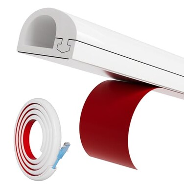 KNEELISA 39 Side Open One Cord Hider 14 for Wall Mounted TvSilicone Flexible Cable Cover to Hide Conceal Cords Along WallWire Raceway Management Cable Concealer ChannelElectric Cord OrganizerWhite