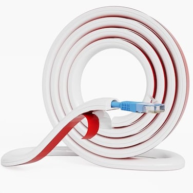 Vannesse Cord Hider Raceway Kit 39 inch Wall Cable Hider for 1 Cable Silicone Material Hiding Wall Mount TV Powers Cords in Home Office W059 H039in White