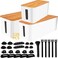 YUANYE Cable Management Box Cable Management Kit for Power Strip to Hide WiresCord Organizer BoxesSafe ABS Material Wire Organizer of Cable Clips Sleeve for Home Office3Pack128PCSWhite