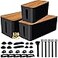 YUANYE Cable Management Box Cable Management Kit for Power Strip to Hide WiresCord Organizer BoxesSafe ABS Material Wire Organizer of Cable Clips Sleeve for Home Office3Pack128PCS Black