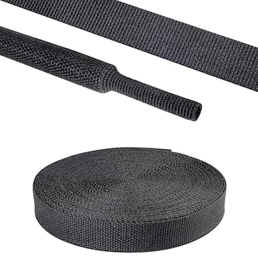 Sonoreboom 2 in 1 Heat Shrink Braided Sleeving Fabric TubingIdeal fit Irregular Shape HoseCableWire 3810mm 22FT