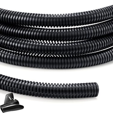 YCLYC Wire Loom 12 inch 10ft Split Loom Cord Protectors from Pets Wire Protector Tubing Flexible Wire Conduit Electrical Cord Cover for Automotive Black