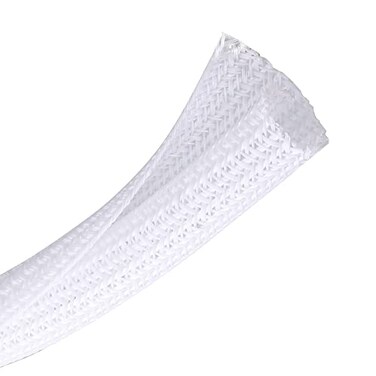 CrocSee 10ft 12 inch Braided Cable Management Sleeve Cord Protector SelfWrapping Split Wire Loom for TVComputerHome TheaterEngine Bay White