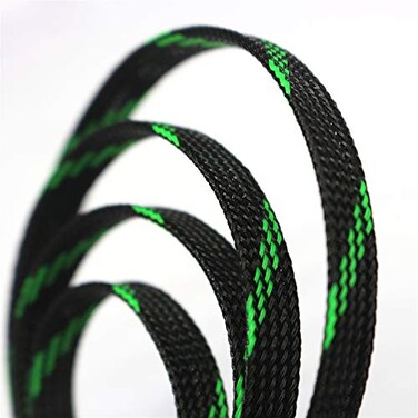 CBAZY 30ft PET Expandable Sleeving Wire Cable Sleeve 14 GreenBlack