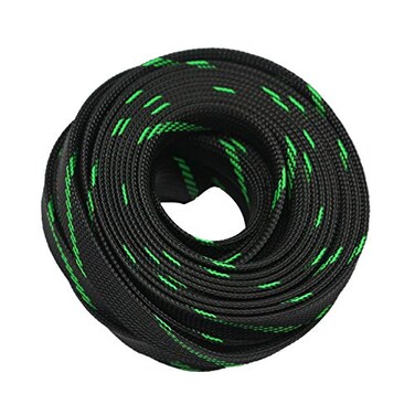 CBAZY 30ft PET Expandable Sleeving Wire Cable Sleeve 35 GreenBlack