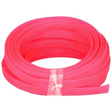 Heyiarbeit 10m328ft PET Expandable Braid Cable Sleeving Flexible Wire Mesh Sleeve Pink 10mm