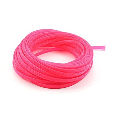 Heyiarbeit 10m328ft PET Expandable Braid Cable Sleeving Flexible Wire Mesh Sleeve Pink 6mm