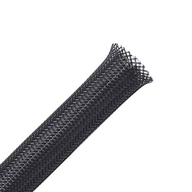 Alex Tech 25ft 18 inch PET Expandable Braided Sleeving Black Braided Cable Sleeve
