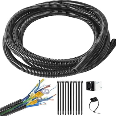 ALLWIN 14 Inch Wire Loom Split Tubing 30 ft Cord Protector Electric Wires Covers Automotive Wire Flexible Conduit Plastic Wire Cover with Cable Zip Tie 1430ft