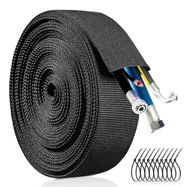 guvddliz 65 FT Nylon Hydraulic Hose Protector Sleeve Hose Sheath Wrap Cable Sleeve Cable Cover for Welding Tig Torch Hydraulic Hose Anchor Chain Protective Cover Winch Rope Protective Sleeve 2 Inch ID