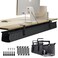 Ascrono Original No Drill Under Desk Cable Management Tray 539 Premium Black Fabric Cable Management Under Desk ClampScrew Mount Cord Organizer Supports Upto 66lbs Extra Large