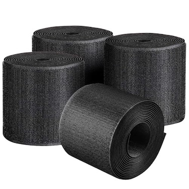 WILLBOND 4 Pack 10 ft x 3 Inch Cable Floor Strip Cable Cover Cords Carpet Protector Management Hook and Loop Tape for Wires on Floor Cords and Prevent a Trip Hazard Black